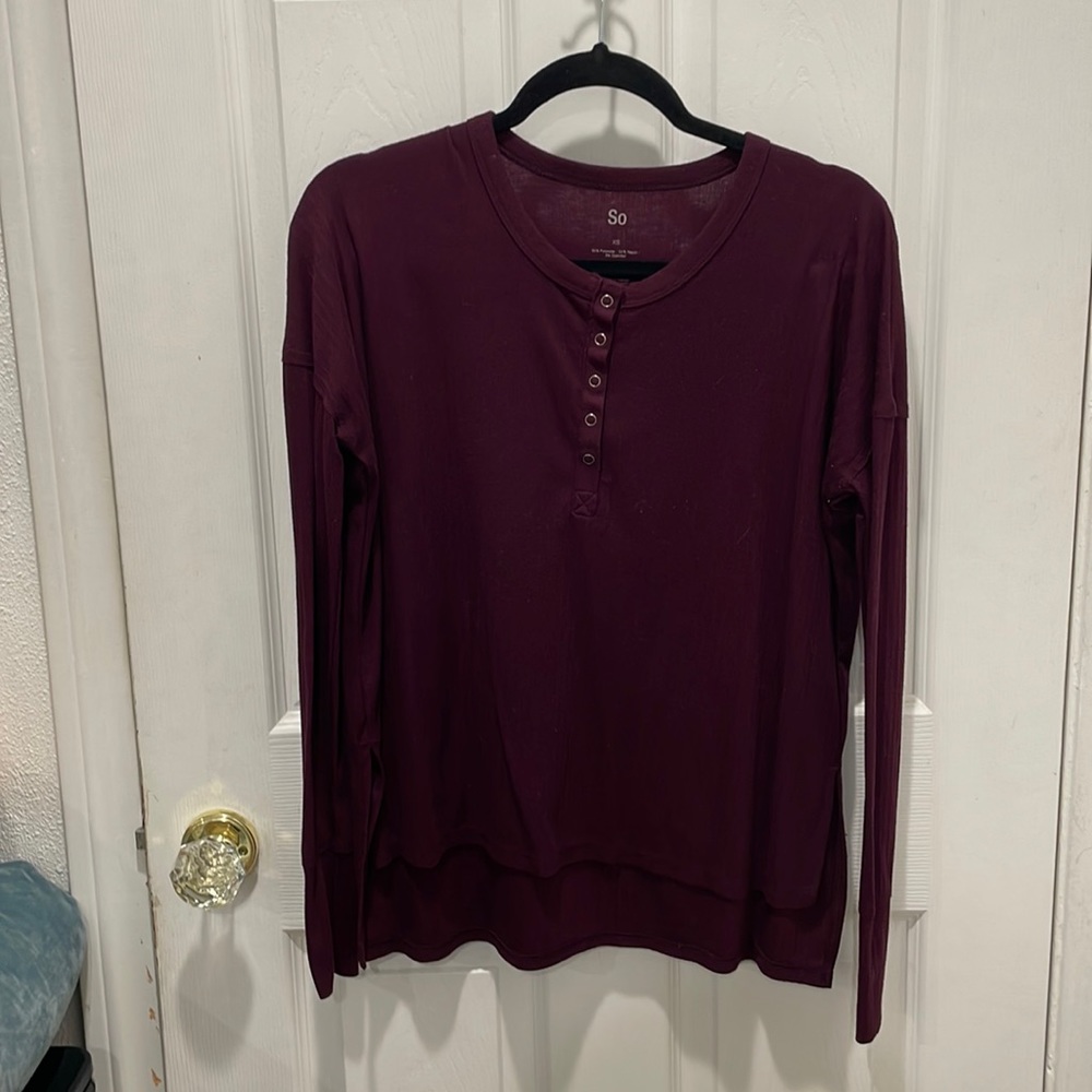 SO Purple Long Sleeve Blouse